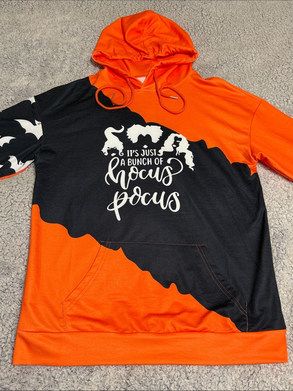 Women’s Orange & Black 'It's Just a Bunch of Hocus Pocus' Hooded Tshirt